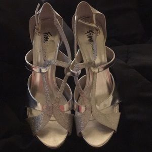 Strapped with glitter heels